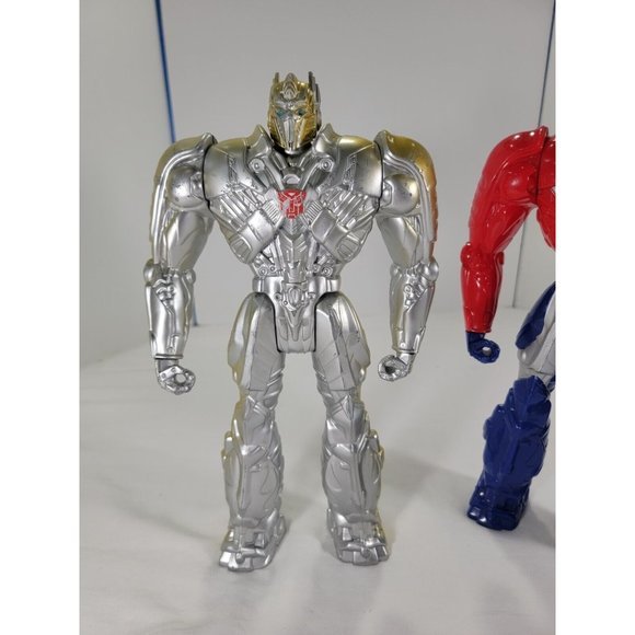 2 TRANSFORMERS Age Of Extinction OPTIMUS PRIME 12" SILVER Knight 2013 Hasbro - Picture 2 of 8